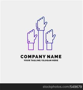 Aspiration, business, desire, employee, intent Purple Business Logo Template. Place for Tagline. Vector EPS10 Abstract Template background