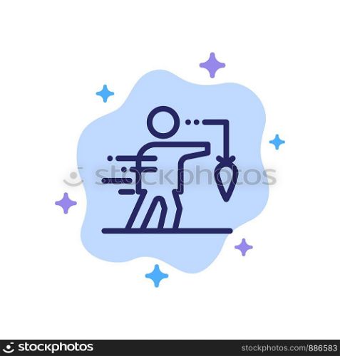 Aspiration, Business, Extrinsic, False, Goal Blue Icon on Abstract Cloud Background