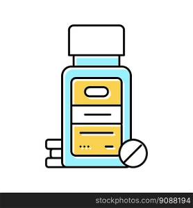 aspirin first aid color icon vector. aspirin first aid sign. isolated symbol illustration. aspirin first aid color icon vector illustration