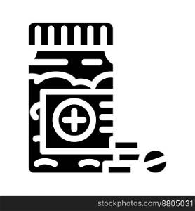 aspirin first aid glyph icon vector. aspirin first aid sign. isolated symbol illustration. aspirin first aid glyph icon vector illustration