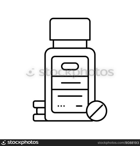 aspirin first aid line icon vector. aspirin first aid sign. isolated contour symbol black illustration. aspirin first aid line icon vector illustration