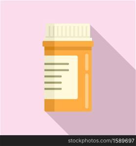 Aspirin pill jar icon. Flat illustration of aspirin pill jar vector icon for web design. Aspirin pill jar icon, flat style