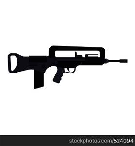 Assault rifle gum vector icon war. Black weapon military army automatic machine. Silhouette police ammunition side arsenal