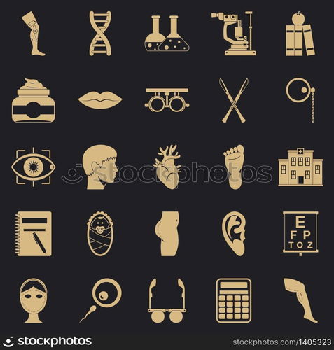 Assay icons set. Simple set of 25 assay vector icons for web for any design. Assay icons set, simple style