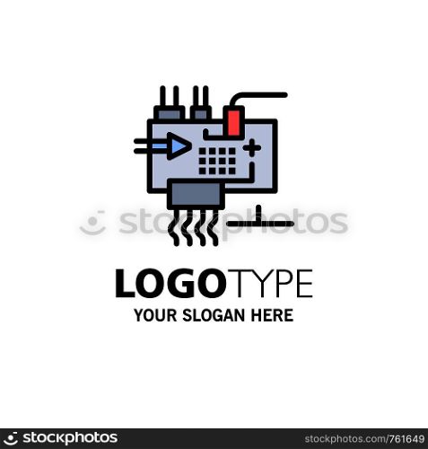 Assemble, Customize, Electronics, Engineering, Parts Business Logo Template. Flat Color