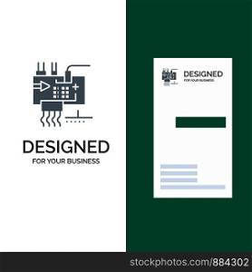 Assemble, Customize, Electronics, Engineering, Parts Grey Logo Design and Business Card Template