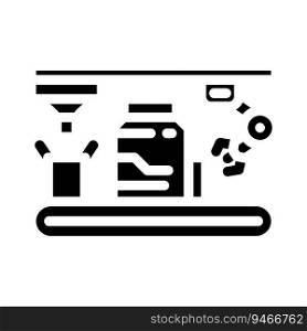 assembly line manufacturing engineer glyph icon vector. assembly line manufacturing engineer sign. isolated symbol illustration. assembly line manufacturing engineer glyph icon vector illustration