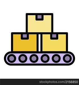 Assembly parcel line icon. Outline assembly parcel line vector icon color flat isolated. Assembly parcel line icon color outline vector