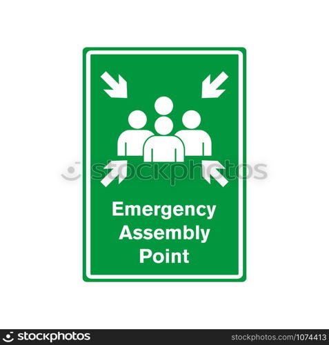 assembly point sign vector design template