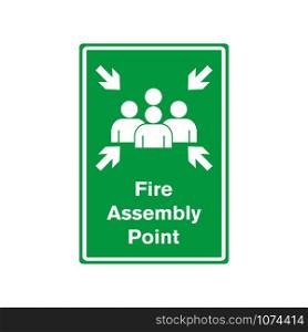assembly point sign vector design template
