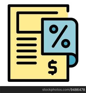 Asset money icon outline vector. Payment loan. Income credit color flat. Asset money icon vector flat