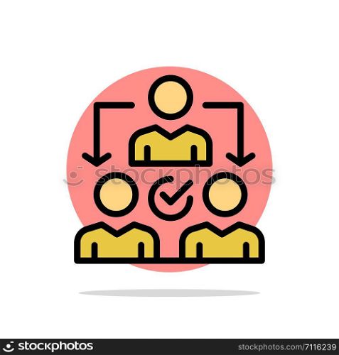 Assignment, Delegate, Delegating, Distribution Abstract Circle Background Flat color Icon