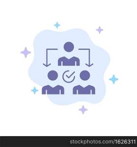 Assignment, Delegate, Delegating, Distribution Blue Icon on Abstract Cloud Background