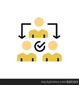 Assignment, Delegate, Delegating, Distribution Flat Color Icon. Vector icon banner Template