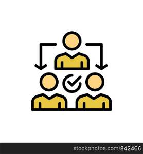 Assignment, Delegate, Delegating, Distribution Flat Color Icon. Vector icon banner Template