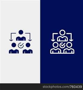 Assignment, Delegate, Delegating, Distribution Line and Glyph Solid icon Blue banner Line and Glyph Solid icon Blue banner