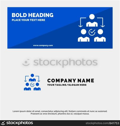 Assignment, Delegate, Delegating, Distribution SOlid Icon Website Banner and Business Logo Template