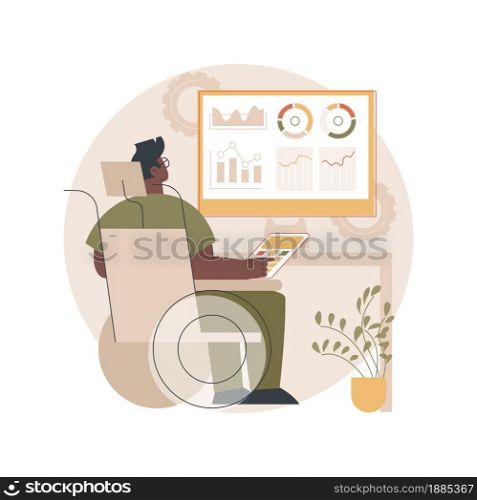 Assistive technology abstract concept vector illustration. Assistive devices for disabled people, adoptive technology, rehabilitation of elderly population, personal daily care abstract metaphor.. Assistive technology abstract concept vector illustration.