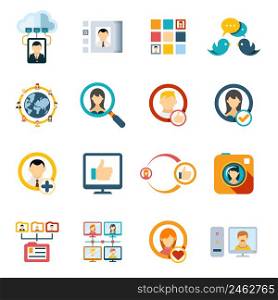 Assorted Colored Flat Special Media Icons Isolated on White Background.