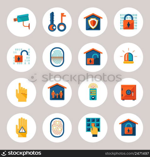 Assorted Real Estate Protection Icons Isolated on Gray Background.