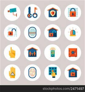Assorted Real Estate Protection Icons Isolated on Gray Background.