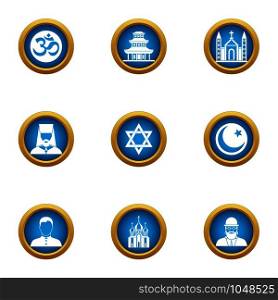 Assumption icons set. Flat set of 9 assumption vector icons for web isolated on white background. Assumption icons set, flat style