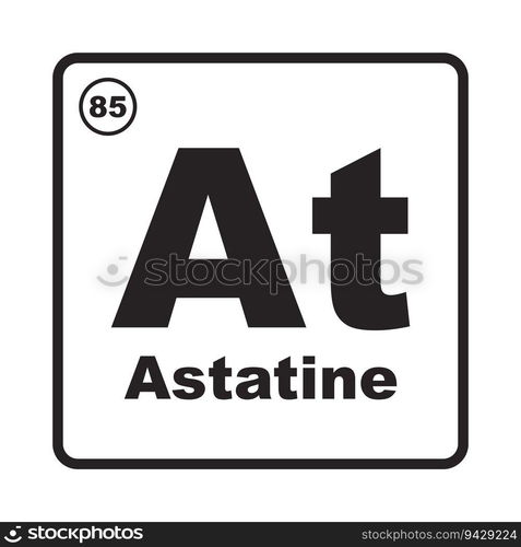 Astatine element icon vector illustration template symbol