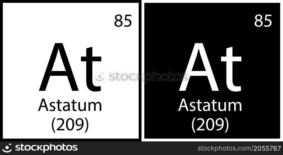 Astatum chemical element. Modern design. Mendeleev table. Education background. Vector illustration. Stock image. EPS 10.. Astatum chemical element. Modern design. Mendeleev table. Education background. Vector illustration. Stock image.