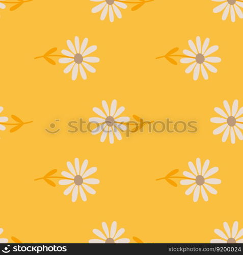 Aster flower seam≤ss pattern. Litt≤chamomi≤floral ornament wallpaper. Cute simp≤design for fabric, texti≤pr∫, wrapπng, cover. Vector illustration. Aster flower seam≤ss pattern. Litt≤chamomi≤floral ornament wallpaper.