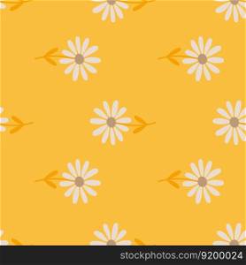 Aster flower seam≤ss pattern. Litt≤chamomi≤floral ornament wallpaper. Cute simp≤design for fabric, texti≤pr∫, wrapπng, cover. Vector illustration. Aster flower seam≤ss pattern. Litt≤chamomi≤floral ornament wallpaper.