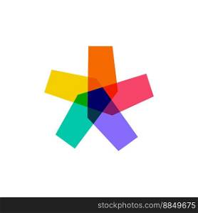 Asterisk symbol sign overlapping color logo icon vector image
