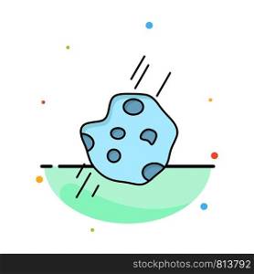 Asteroid, astronomy, meteor, space, comet Flat Color Icon Vector