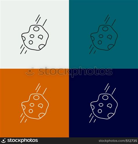Asteroid, astronomy, meteor, space, comet Icon Over Various Background. Line style design, designed for web and app. Eps 10 vector illustration. Vector EPS10 Abstract Template background