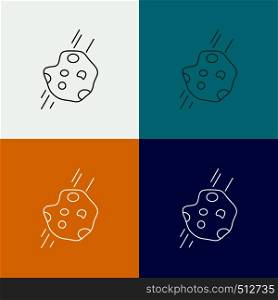 Asteroid, astronomy, meteor, space, comet Icon Over Various Background. Line style design, designed for web and app. Eps 10 vector illustration. Vector EPS10 Abstract Template background