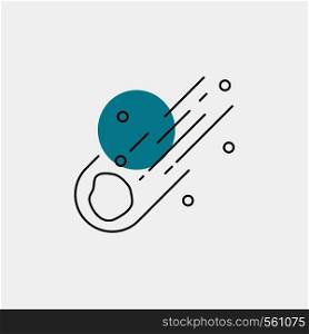 Asteroid, astronomy, meteor, space, comet Line Icon. Vector EPS10 Abstract Template background