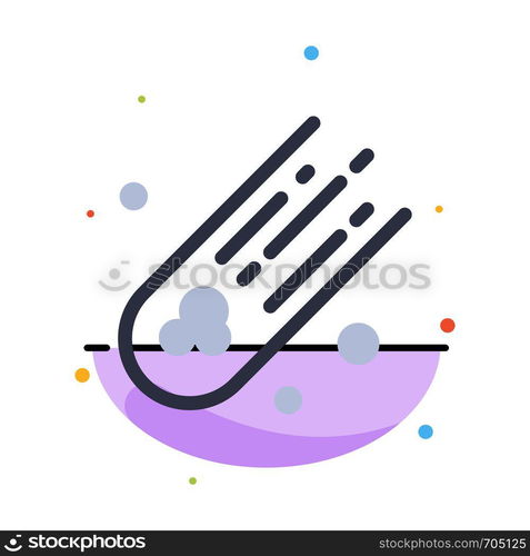 Asteroid, Comet, Space Abstract Flat Color Icon Template