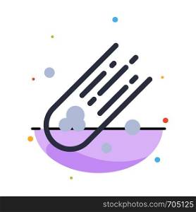 Asteroid, Comet, Space Abstract Flat Color Icon Template