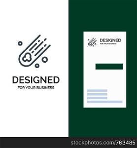 Asteroid, Comet, Space Grey Logo Design and Business Card Template
