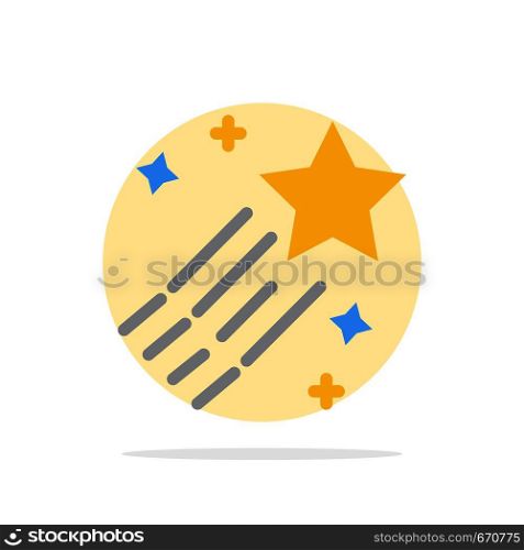 Asteroid, Comet, Space, Star Abstract Circle Background Flat color Icon