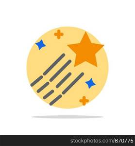 Asteroid, Comet, Space, Star Abstract Circle Background Flat color Icon