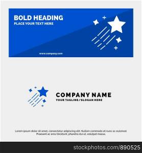 Asteroid, Comet, Space, Star SOlid Icon Website Banner and Business Logo Template