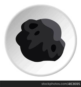 Asteroid icon in flat circle isolated vector illustration for web. Asteroid icon circle