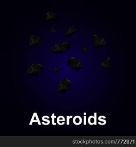 Asteroids icon. Isometric of asteroids vector icon for web design. Asteroids icon, isometric style