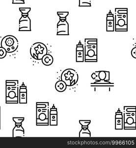 Asthma Sick Allergen Seamless Pattern Vector Thin Line. Illustrations. Asthma Sick Allergen Seamless Pattern Vector