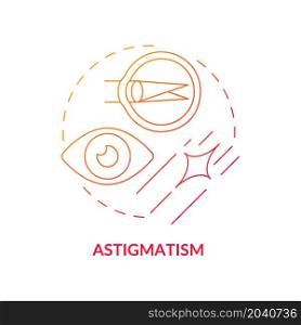 Astigmatism gradient concept icon. Common vision problem and condition. Problems that need to be treated lasik surgery abstract idea thin line illustration. Vector isolated outline color drawing. Astigmatism gradient concept icon