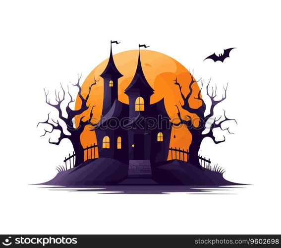  astle halloween icon style clipart. Vector illustration design.