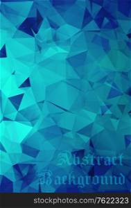 Astract blue background with geometric and origami elements