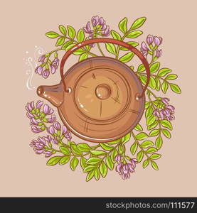 astragalus tea illustration. astragalus tea vector illustration on color background