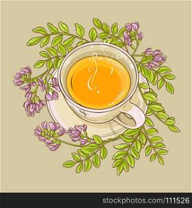 astragalus tea illustration. cup of astragalus tea on color background