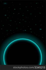 Astral Background - Dark Planet on Black Background